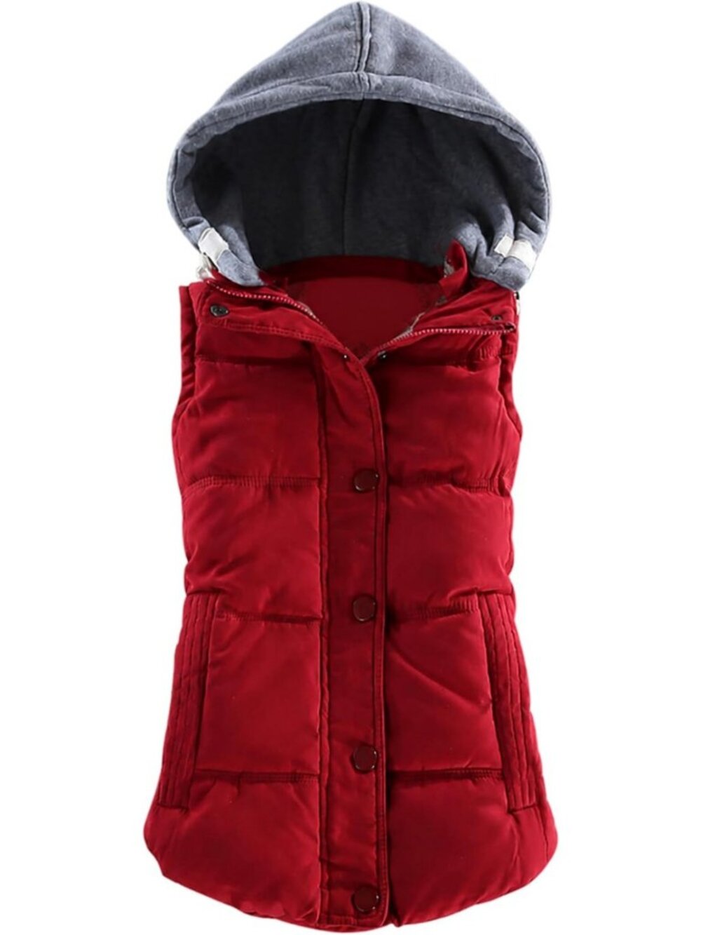 Cozy Removable Hood Puffer Vest - Quilted Winter Sleeveless Gilet for Women